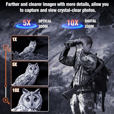 Nightiger 4K Night Vision Binocular Goggle for Adults 7000mAh Rechargeable | Long Range Powered Infrared Binoculars with Camera,5X 42MM Zoom for Hunting Camping Hiking in Kuwait