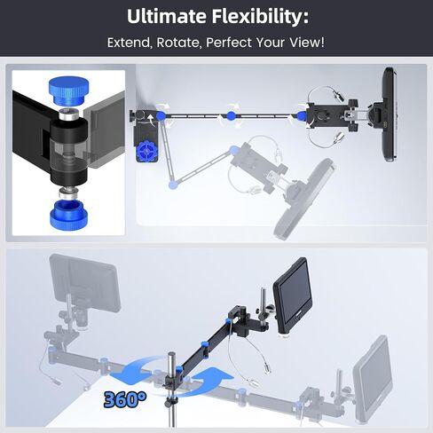 Andonstar AD208S-FA 4K HDMI Digital Microscope for Soldering 10.1" Screen | Articulating Boom Arm, 4K HDMI, 3840P UHD Video Audio Record, Electronic Microscope with Anti-Static Mat, 64GB Card in Kuwait