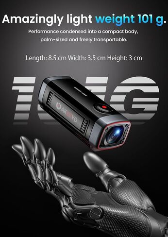 AKEEYO-710Pro EIS Motorcycle Camera, 4K28FPS 20MP WiFi Dash Cam, IP66 Ultra HD Waterproof Motorcycle Helmet Camera, 142° Wide Angle View Night Vision with 64GB Card, G-Sensor, Parking Mode in Kuwait