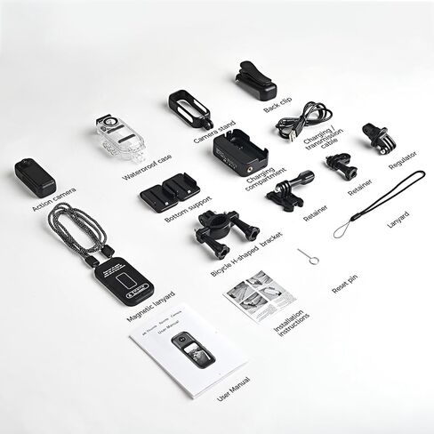 4K Mini Body Camera - 64GB Wearable POV Cam with Back Clip | 1.47" Touch Screen,5 Hours Recording,180° Rotating Lens Hands-Free for Vlogging Travel Workers Cycling Motorcycle(Black) in Kuwait
