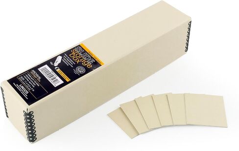 Lineco Archival Slide Storage Box with 6 Dividers, Tan-2.5" x 2.125" x 11" | Acid-Free Print File Case, Preserve and Organize Photography, Stamps, Cards, Negatives, and Films Collection in Saudi Arabia