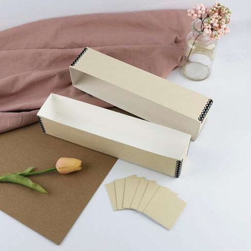 Lineco Archival Slide Storage Box with 6 Dividers, Tan-2.5" x 2.125" x 11" | Acid-Free Print File Case, Preserve and Organize Photography, Stamps, Cards, Negatives, and Films Collection in Saudi Arabia