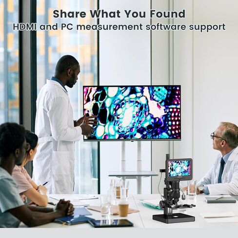 LM266S 5 Lens 7" HDMI Digital Microscope 5000X for Adults, Lab Digital Biological Microscope with Screen for Slides, Mechanical X-Y Stage, UHD 2160P Video, LCD Full View Coin Camera, PC View, 32GB in Kuwait