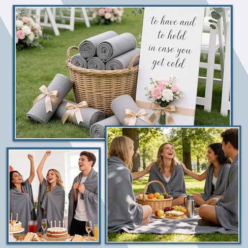 24 Pack Fleece Throw Blankets Bulk 50x60 - Soft Lightweight Blanket Gift for Wedding Guests, Bed Couch Office Chair Pet Travel Home(Gray) in Kuwait