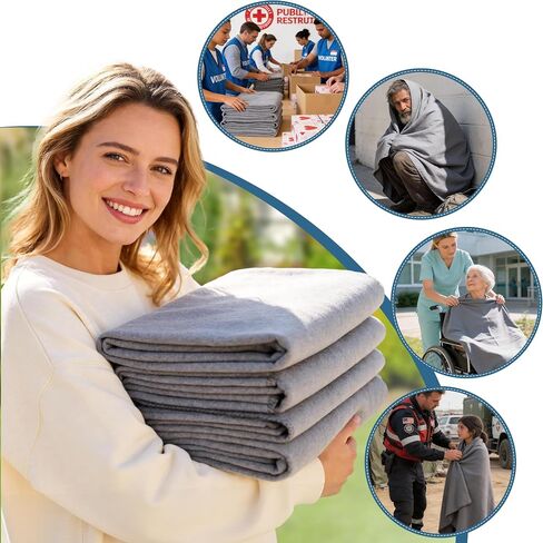 24 Pack Fleece Throw Blankets Bulk 50x60 - Soft Lightweight Blanket Gift for Wedding Guests, Bed Couch Office Chair Pet Travel Home(Gray) in Kuwait