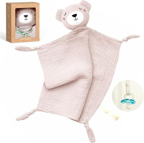 Momcozy Loveys for Babies with Cotton - Soft Security Blanket for Boy or Girl for Self-Soothing On-The-Go-Adorable Portable & Anti-Drop Design - Newborn Gift，Must Have（White 14 inch） in Kuwait