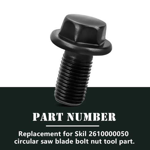 2610000050 Blade Nut Bolt, Circular Saw Replacement for Skil Blade Bolt HD77, HD77-72, HD77M, SHD77, Bosch 1677M, 1677MDT, 1677C-100 Reverse Threaded -Black in Kuwait