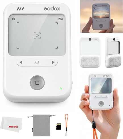 Godox C100 Transparent Viewfinder Pocket Camera | 2-in-1 Film Light Meter, 65g Ultra Light, 4 Aspect Ratios, OTG Transfer, Max with 32GB TF Card Storage, Great for Film Photography & Street Vlog in Kuwait