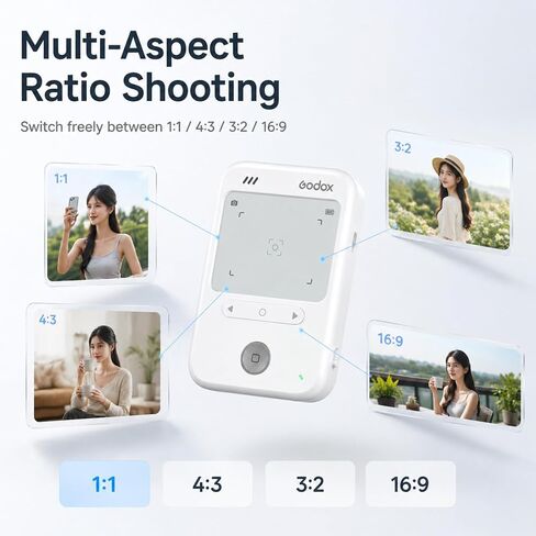 Godox C100 Transparent Viewfinder Pocket Camera | 2-in-1 Film Light Meter, 65g Ultra Light, 4 Aspect Ratios, OTG Transfer, Max with 32GB TF Card Storage, Great for Film Photography & Street Vlog in Kuwait