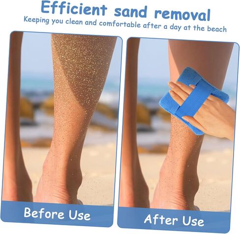 2pcs Beach Sand Bags Lightweight Portable Sand Removal Mitts for Effortless Cleaning Reusable Fleece Design for Family Beach Activities and Vacations in Kuwait