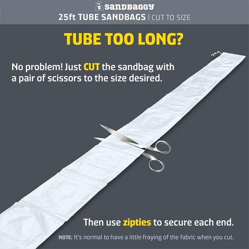 Sandbaggy 25 Ft Empty Tube Sandbags w/ UV Protection | Helps Build Earthbag Homes Faster | Sandbag Protects Homes & Businesses from Flooding | Military Grade | Similar to SuperAdobe Bags (25 ft (Pack of 25)) in Kuwait