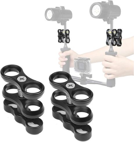2 Pcs 1" Aluminum Ball Clamp Mount for Underwater Diving Light Arms Tray System, Photography Diving Camera in Kuwait