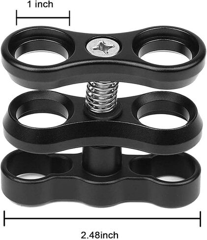 2 Pcs 1" Aluminum Ball Clamp Mount for Underwater Diving Light Arms Tray System, Photography Diving Camera in Kuwait