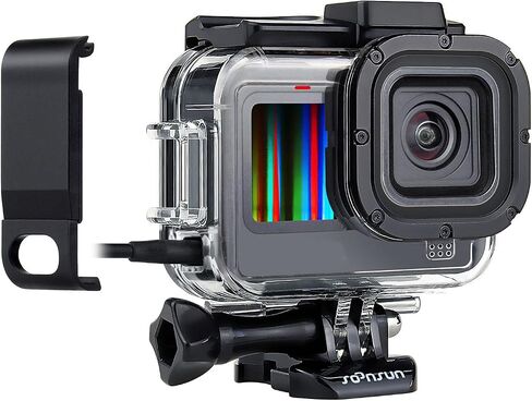 SOONSUN Skeleton Case with Side Door for GoPro Hero 13 12 11 10 9 Black, Side Open Protective Housing with Skeleton Backdoor for Improved Audio Capture, USB Pass-Through Door for Direct Charging in Kuwait