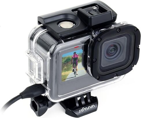 SOONSUN Skeleton Case with Side Door for GoPro Hero 13 12 11 10 9 Black, Side Open Protective Housing with Skeleton Backdoor for Improved Audio Capture, USB Pass-Through Door for Direct Charging in Kuwait