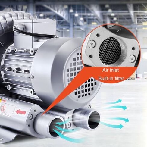 Regenerative Blower High Pressure Vortex Ring Blower Industrial Vortex Blower 110V Fish Pond Aerator Vacuum Pump 120W 180W 250W 350W 550W(350W) in Kuwait