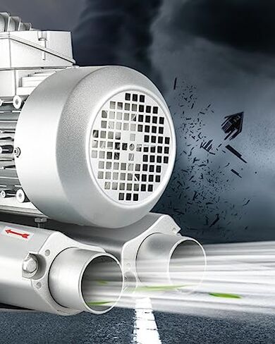 Regenerative Blower 0.16HP - 1.49HP, 110V 50Hz Vortex Blower, Single Phase for Air Blowing or Suction, Ideal for Sewage Aeration and Aquariums, 350W/0.47HP in Kuwait