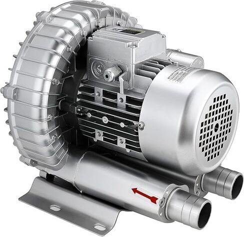 550W 110V Vortex Blower, Aviation Aluminum Housing & Pure Copper Motor for Pond Aeration, Textile, Printing. High Pressure Industrial Regenerative Fan with Filter, IP54 Protection, Quiet Operation in Kuwait