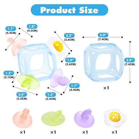 Baby Silicone Teether, Food-Grade Soft Silicone Teething and Sensory Toy, BPA-Free and Non-Toxic, Relieves Baby's Teething Discomfort, Featuring 4 Different Shapes of Teethers in Kuwait
