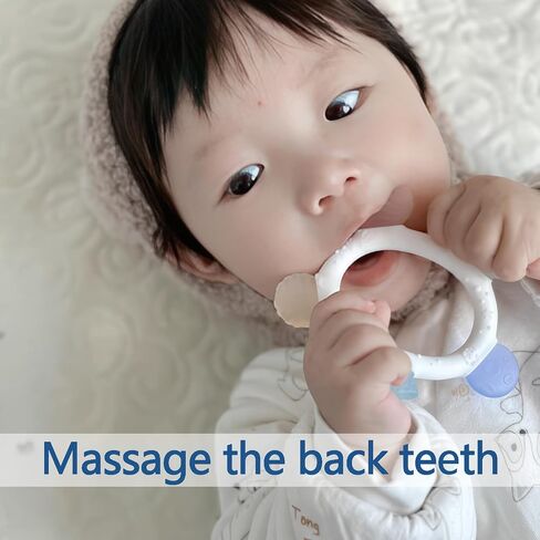 Baby Teething Ring Toys Frozen Silicone Teethers for Babies 0-6-12 Months, Sensory Teething Gums Chew Infant Toys, Boy Girl Baby Gift in Kuwait