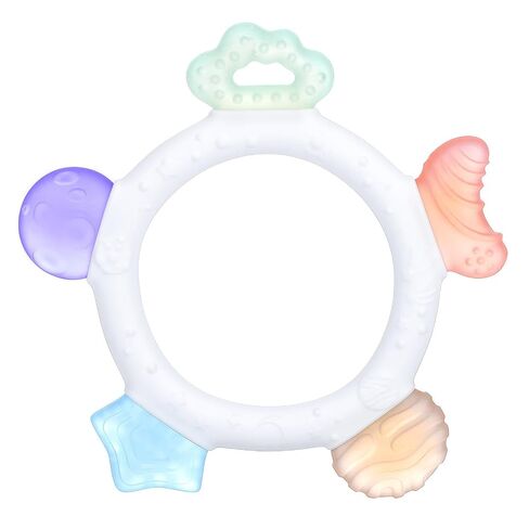 Baby Teething Ring Toys Frozen Silicone Teethers for Babies 0-6-12 Months, Sensory Teething Gums Chew Infant Toys, Boy Girl Baby Gift in Kuwait