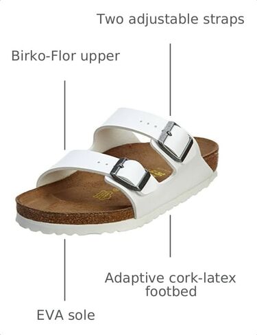 Birkenstock BIRK-552681 Arizona Patent Leather Sandal, White, 39 (US 6-6.5/US 8-8.5) in Kuwait