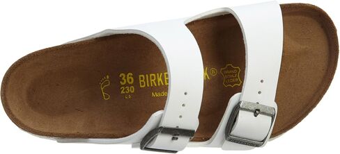 Birkenstock BIRK-552681 Arizona Patent Leather Sandal, White, 39 (US 6-6.5/US 8-8.5) in Kuwait