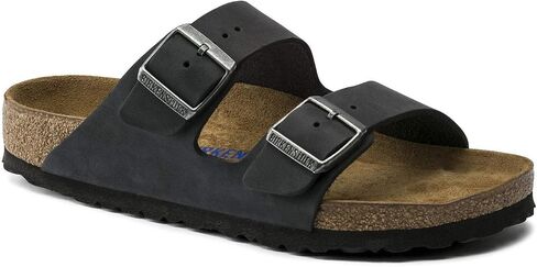 Birkenstock Unisex Arizona Black Oiled Leather Sandals - 9-9.5 B(M) US Women/7-7.5 D(M) US Men in Kuwait