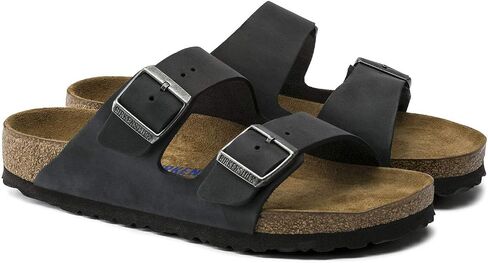 Birkenstock Unisex Arizona Black Oiled Leather Sandals - 9-9.5 B(M) US Women/7-7.5 D(M) US Men in Kuwait