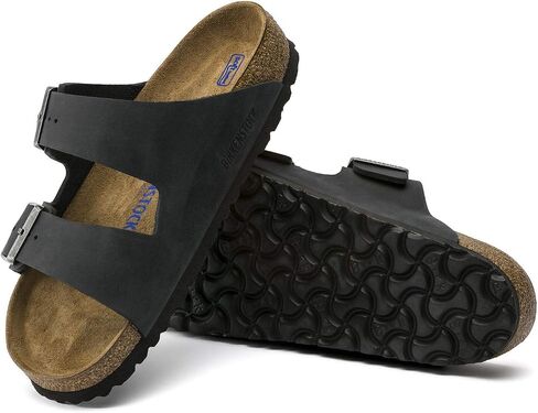 Birkenstock Unisex Arizona Black Oiled Leather Sandals - 9-9.5 B(M) US Women/7-7.5 D(M) US Men in Kuwait