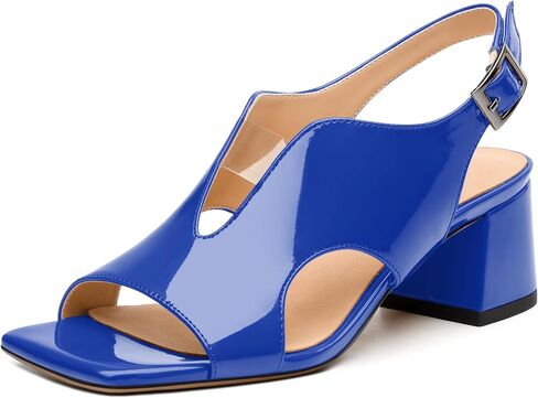 Womens Slingback Sandals, Peep Toe Mid Block heel Sandals for Women, Leather Insole Comfort Sandals 2" in Kuwait