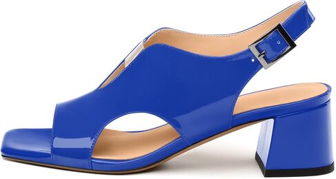 Womens Slingback Sandals, Peep Toe Mid Block heel Sandals for Women, Leather Insole Comfort Sandals 2" in Kuwait