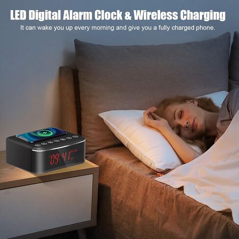 Hidden Camera Motion Activated/Stronger Night Vision/160°View Angle/HD 1080P,Indoor WiFi Camera with Bluetooth Speaker,Alarm Clock,Wireless/Wire Charger(2.4/5Ghz) in Kuwait