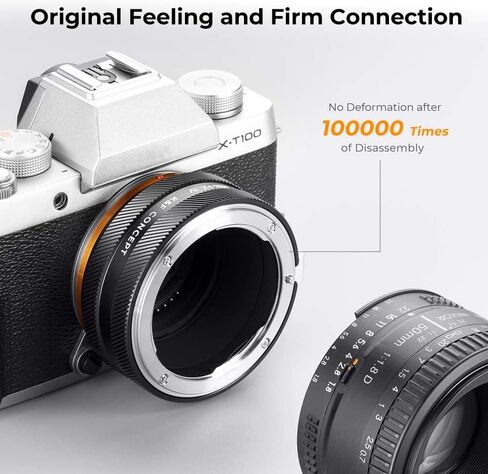 K&F Concept IV PRO NIK-FX Lens Mount Adapter Compatible with Nikon F Series Lens to Fuji X-Series X FX Mount Cameras with Matting Varnish Design in Kuwait