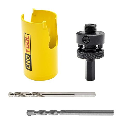 MaxTool 1-1/2" TCT Hole Saw Set 38mm Carbide Tip Holesaw 2.0" Deep 7/16" Hex Shank w Pilot Drill 4-Piece for Tough Abrasive Material; CT00Y57R132EA in Kuwait
