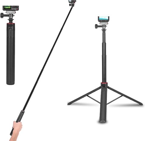 Extendable Tripod Selfie Stick with Long Hand Grip | Fits Osmo and Action Series, Converts to Floor Stand(CRYSTAL) in Kuwait