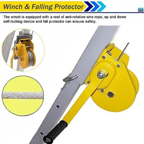 Emergency Tripod-Heavy-Duty Adjustable Aluminum Rescue Tripod - Portable Emergency System for Confined Spaces, Height Work, Cliff Safety, Construction and Rescue Operations，（1800LBS Winch） in Kuwait
