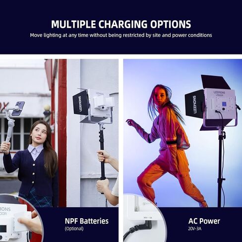 GODOX Litemons 60W LP600R RGB LED Video Light w/Barndoors, 1800K-10000K Full-Color RGB Panel Light, 9270 lux/0.5m, APP Control, 0%-100% GM Adjustment, for Studio Video Photography Live Streaming in Kuwait