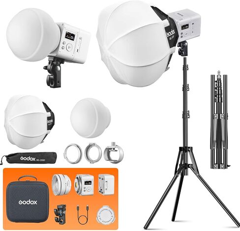 Godox ML80Bi Bi-Color LED Video Light with 6600mAh Battery - 29600Lux@1m, 2800K-6500K, CRI/TLCI 96+, 11 FX Effects, NFC & APP Control for Videography, Vlogging & Filmmaking for Outdoor luz continua in Kuwait