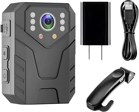 4K Body Camera, WiFi Enabled 128G Wearable Camera, 60FPS, 18 Hour Battery, Waterproof Recorder for Law Enforcement, with Pre-Record, IR Night Vision, 3.1 x 2.1 x 1.2 in / 7.8 x 5.48 x 3.11 cm in Kuwait