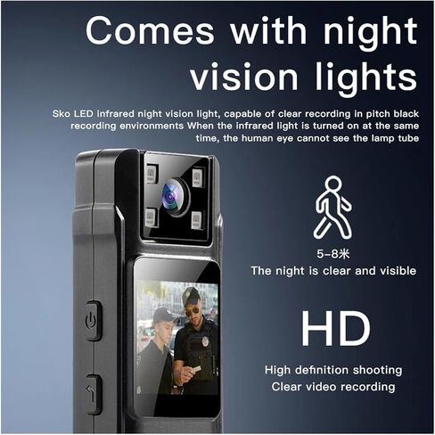 Wearable WiFi Mini Police Sports Body Video Camera | 1080P WiFi Wearable Body Cam Infrared Night Vision Sports DV Recorder(NO WIFI version) in Kuwait