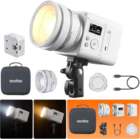 Godox ML80Bi Bi-Color LED Video Light with 6600mAh Battery - 29600Lux@1m, 2800K-6500K, CRI/TLCI 96+, 11 FX Effects, NFC & APP Control for Videography, Vlogging & Filmmaking for Outdoor luz continua in Saudi Arabia