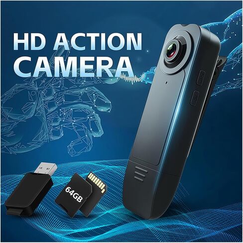 Pen-Style Mini HD Body Camera Multi-Function Recorder | 1080P Pen Clip Body Cam Night Vision Motion Detection Webcam in Kuwait