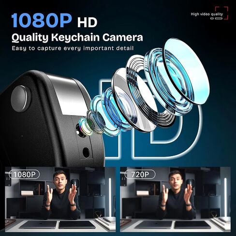 1080P Body Worn Camera, Personal Video Camcorder, Black | Motion Trigger Recording, Loop Record, Night Vision, 450mAh Battery, Lightweight Compac for Car, Home & Office in Kuwait