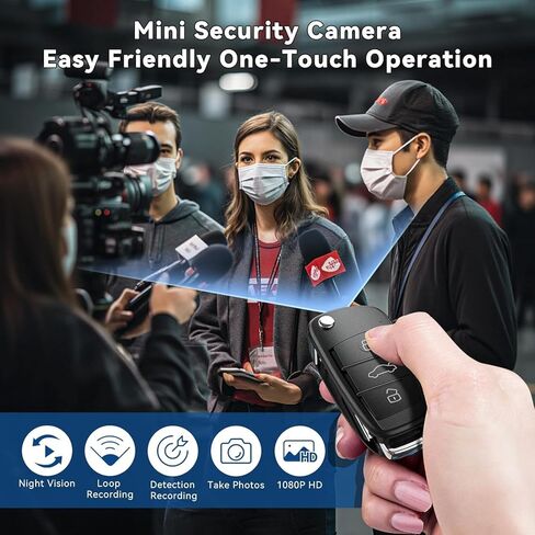 1080P Body Worn Camera, Personal Video Camcorder, Black | Motion Trigger Recording, Loop Record, Night Vision, 450mAh Battery, Lightweight Compac for Car, Home & Office in Kuwait