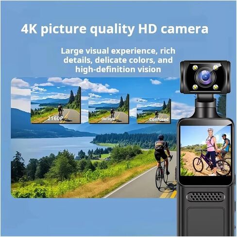 4K WiFi Wearable Mini Sports Body Camera | 4K WiFi Mini Body Cam Night Vision Portable Bike Sports Video Recorder(64GB) in Kuwait