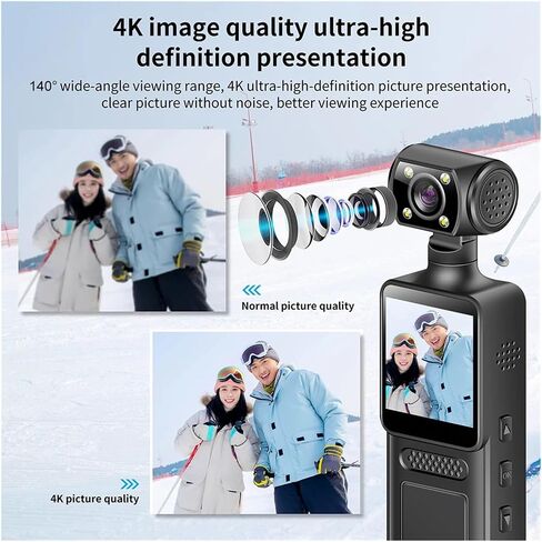 4K WiFi Wearable Mini Sports Body Camera | 4K WiFi Mini Body Cam Night Vision Portable Bike Sports Video Recorder(64GB) in Kuwait