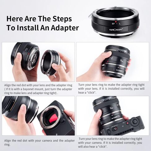 K&F Concept Lens Mount Adapter EOS-L Manual Focus Compatible with Canon (EF/EF-S) Lens to L Mount Camera Body in Kuwait