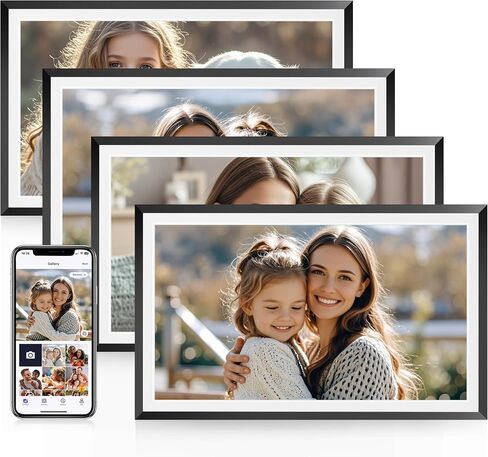 RCA 10.1" WiFi Digital Picture Frame, Electronic Photo Frames 32GB Storage, HD IPS Touch Screen WiFi Frame/Auto Rotate/Wall Mounted, Easy Setup in Uhale App to Share Photo/Video Anytime (Black) in Kuwait