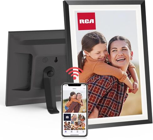 RCA 10.1" WiFi Digital Picture Frame, Electronic Photo Frames 32GB Storage, HD IPS Touch Screen WiFi Frame/Auto Rotate/Wall Mounted, Easy Setup in Uhale App to Share Photo/Video Anytime (Black) in Kuwait